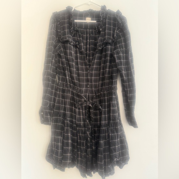 Rebecca Taylor Check Ruffled Dress Size M - Picture 2 of 5